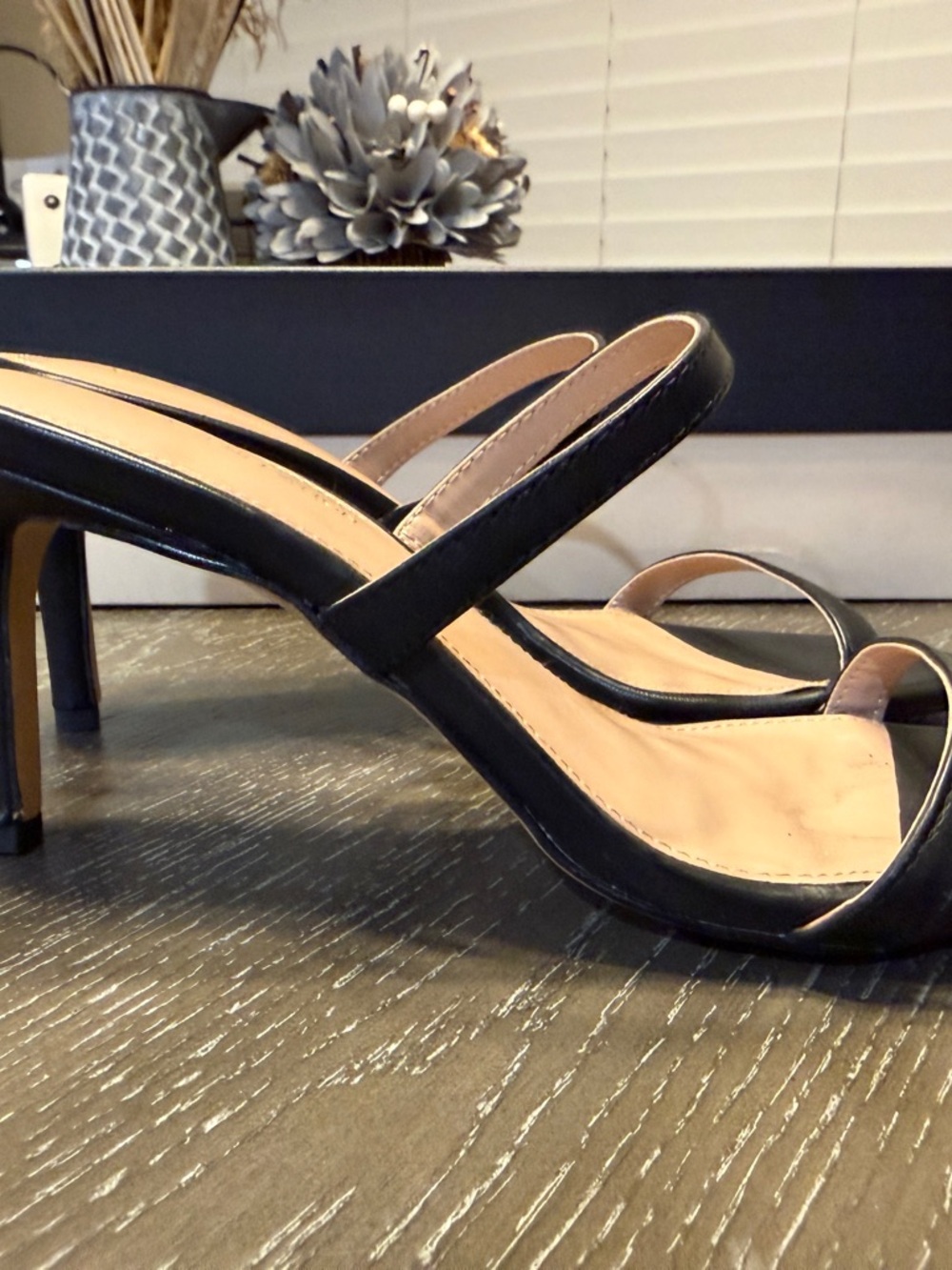 BCBGMaxAzria Black Minimal Strappy Square-Toe Mules - Picture 5 of 7